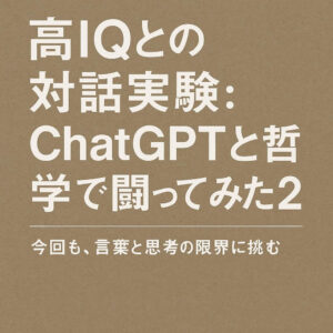 高IQとの対話実験：ChatGPTと哲学で闘ってみた2　